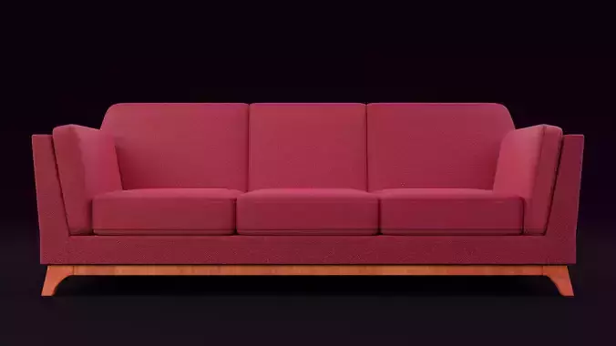 New Boston 3 Seater Sofa Red Color Low-poly 3D model