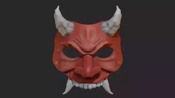 Oni Mask 9 Demon Half Face