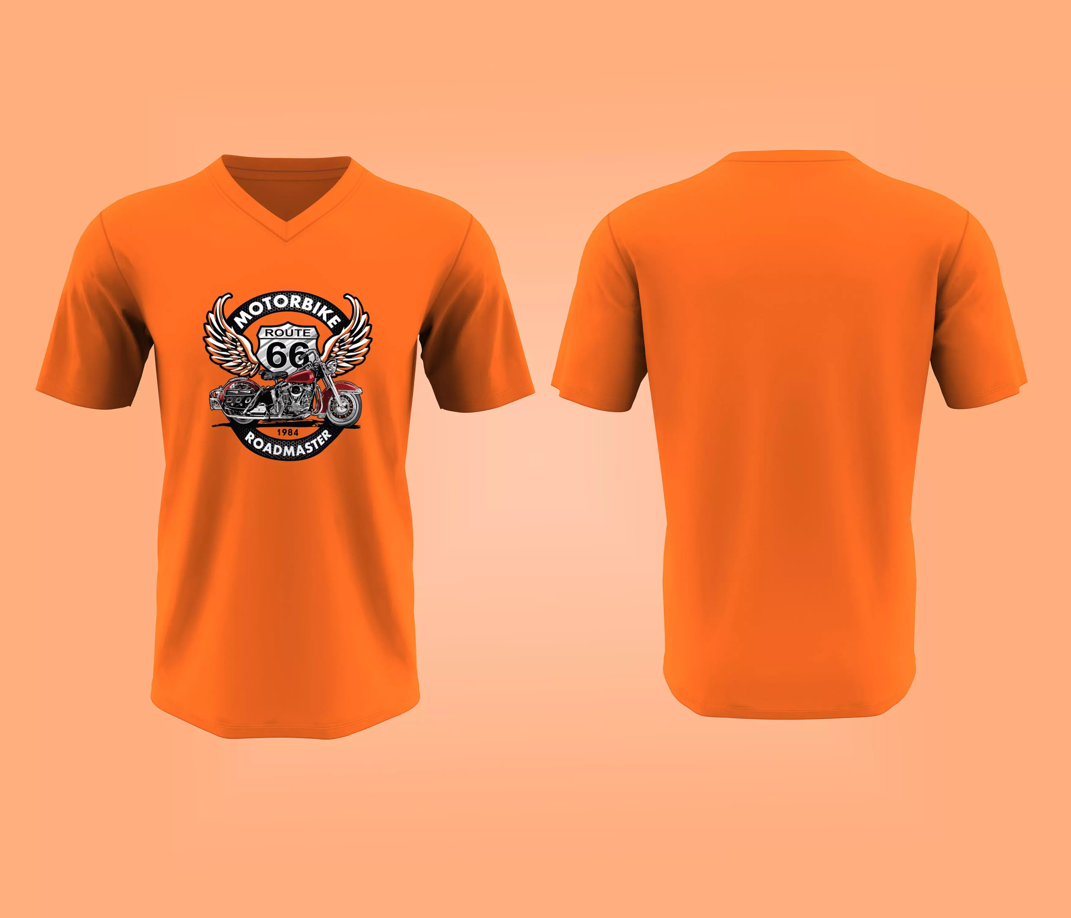 Men V-Neck Chest Printed Tee Low-poly 3D model