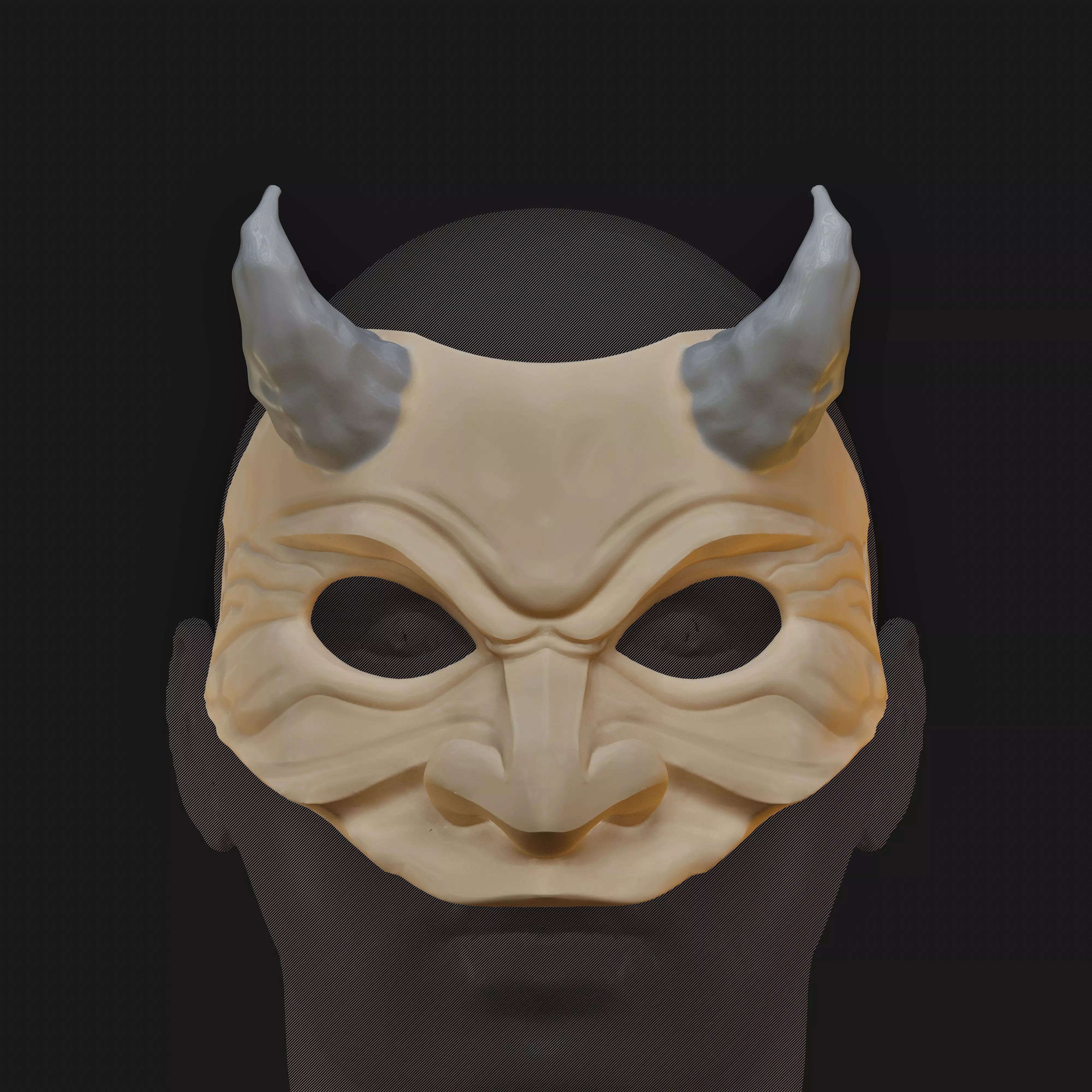 Oni Mask 9 Half Face 3D print model