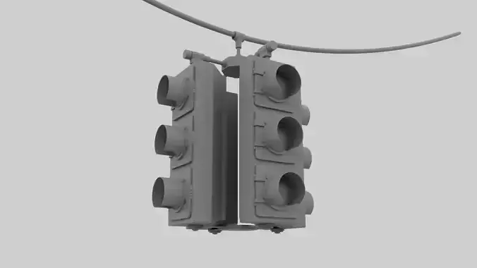 high poly traffic light