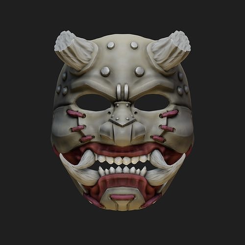 Oni Mask 7 Broken Horn Rev Version 3D print model