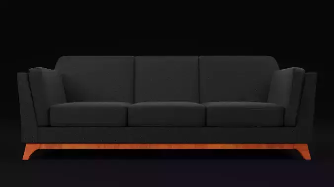 New Boston 3 Seater Sofa Black Color Low-poly 3D model