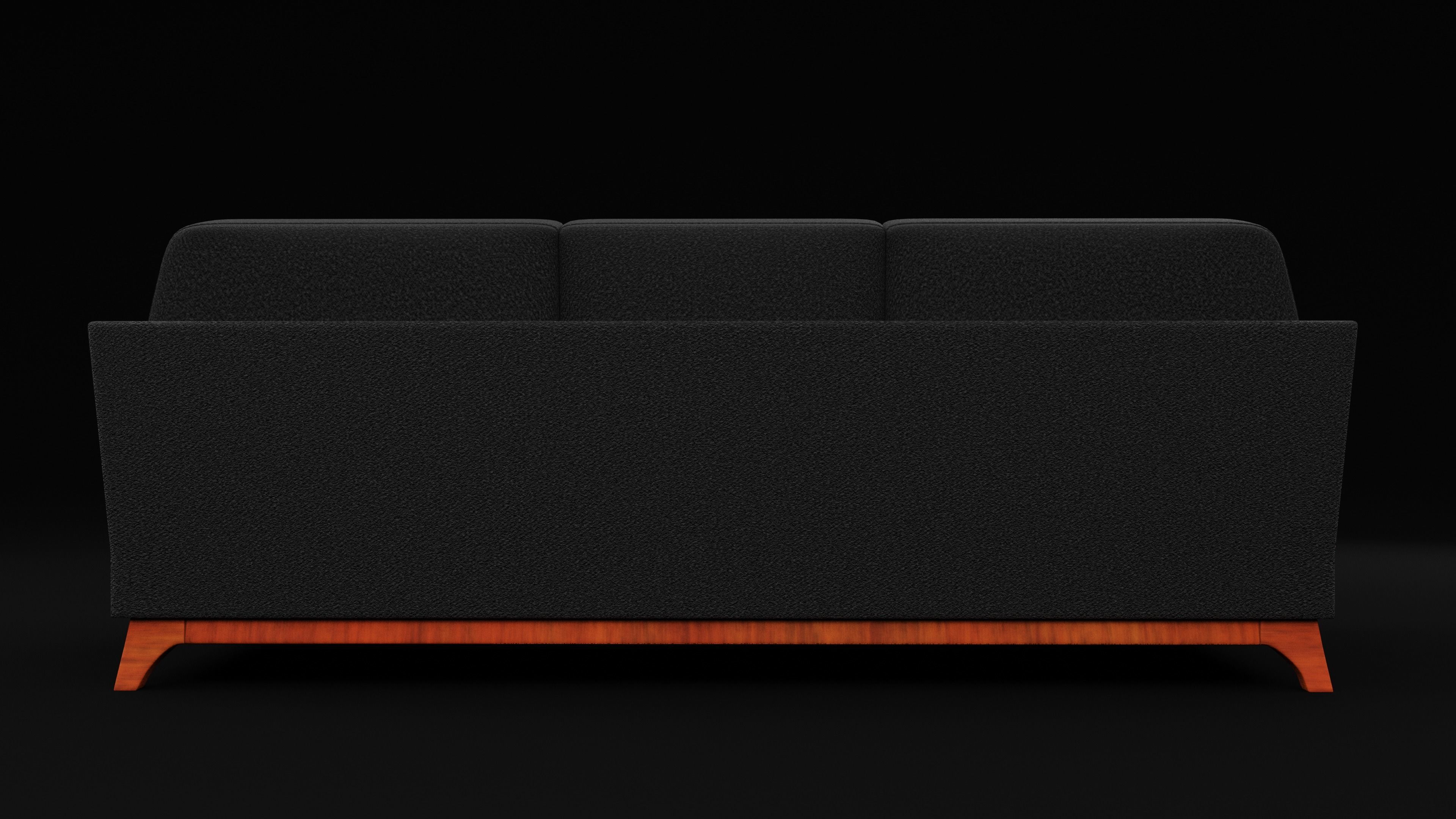 New Boston 3 Seater Sofa Black Color Low-poly 3D model_1