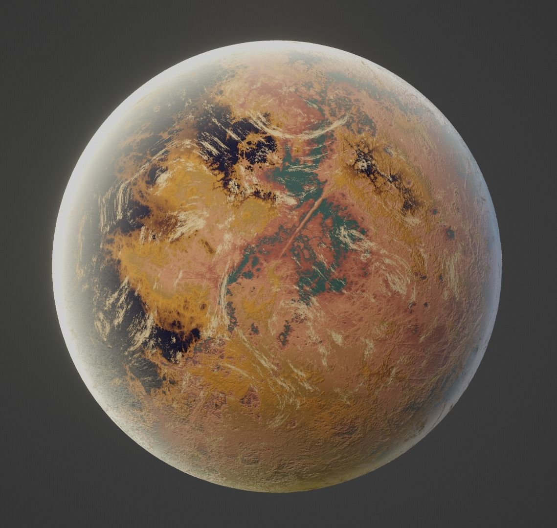 Planet Space Ready to game  Low-poly 3D model_15