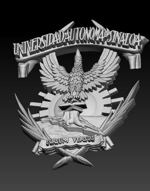 University eagle logo 3D print model_4