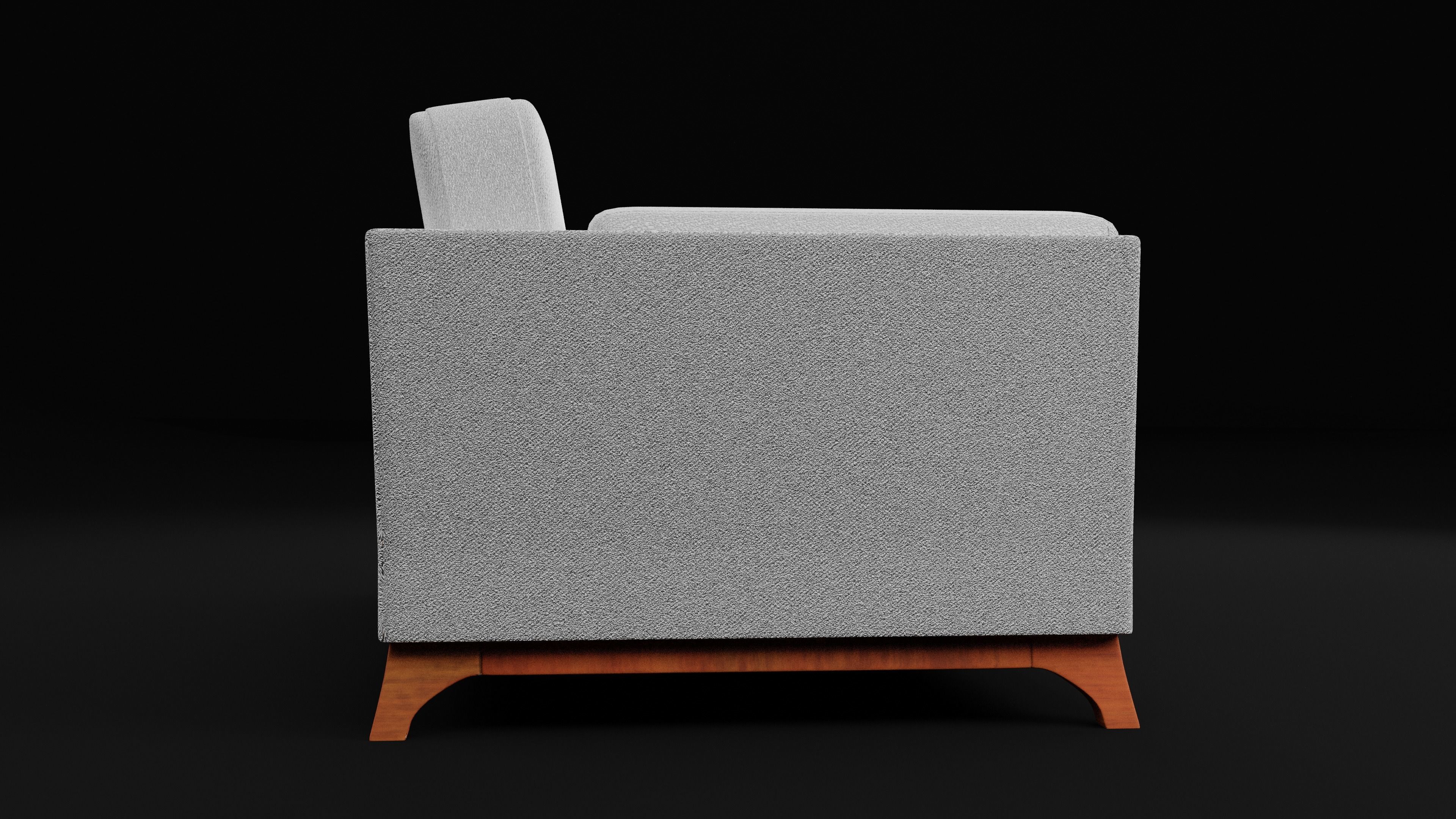 New Boston 3 Seater Sofa White Color  Low-poly 3D model_2