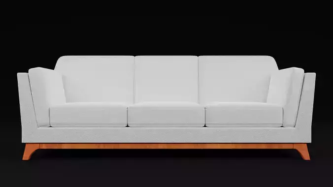 New Boston 3 Seater Sofa White Color  Low-poly 3D model