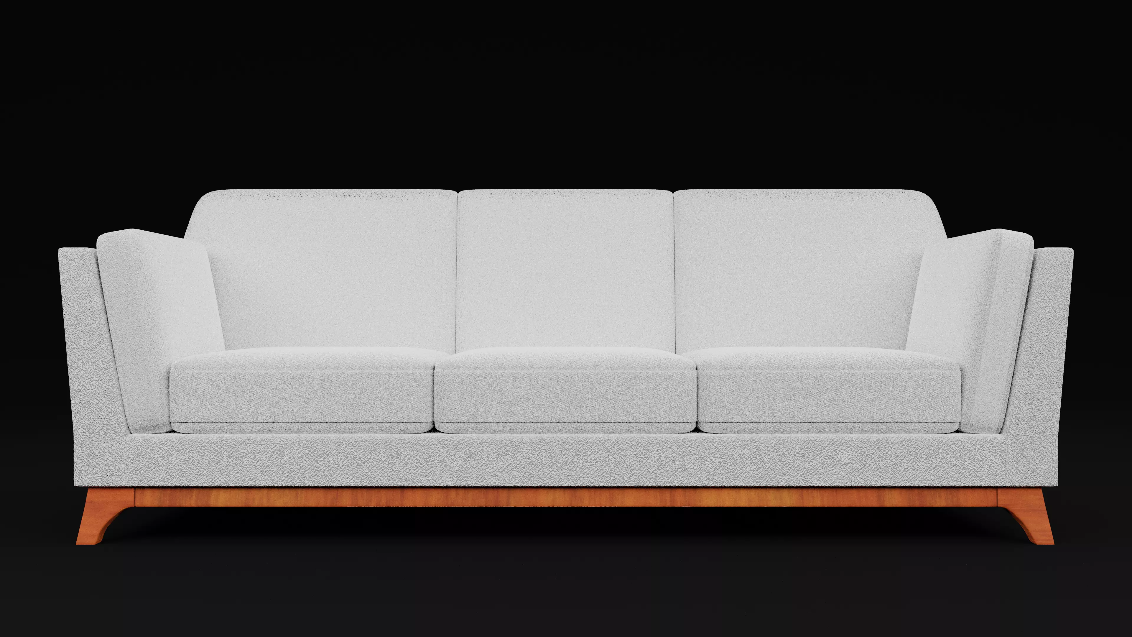 New Boston 3 Seater Sofa White Color  Low-poly 3D model_0