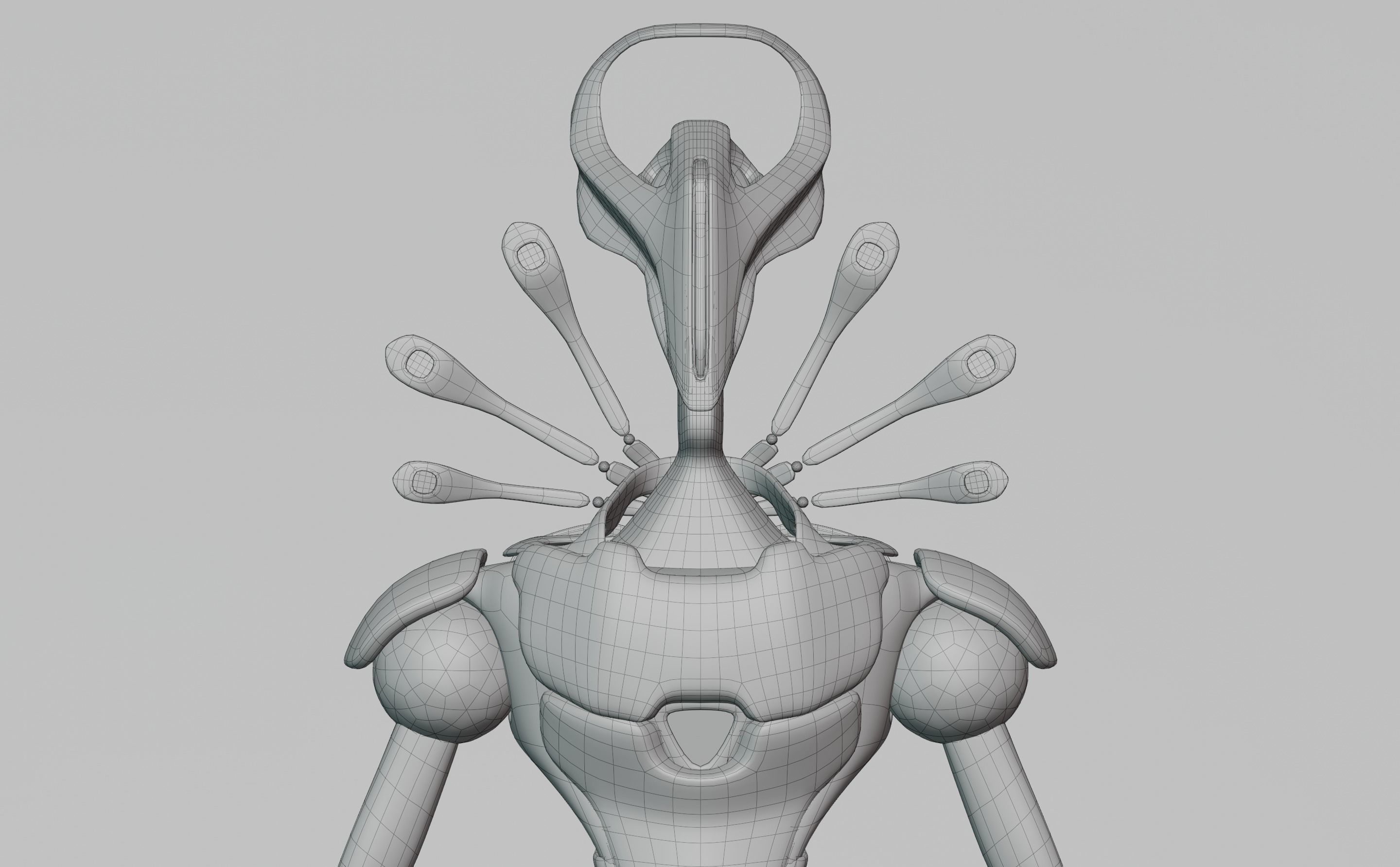 Halo Bot - Fantasy Sci-fi Robot Free low-poly 3D model_7