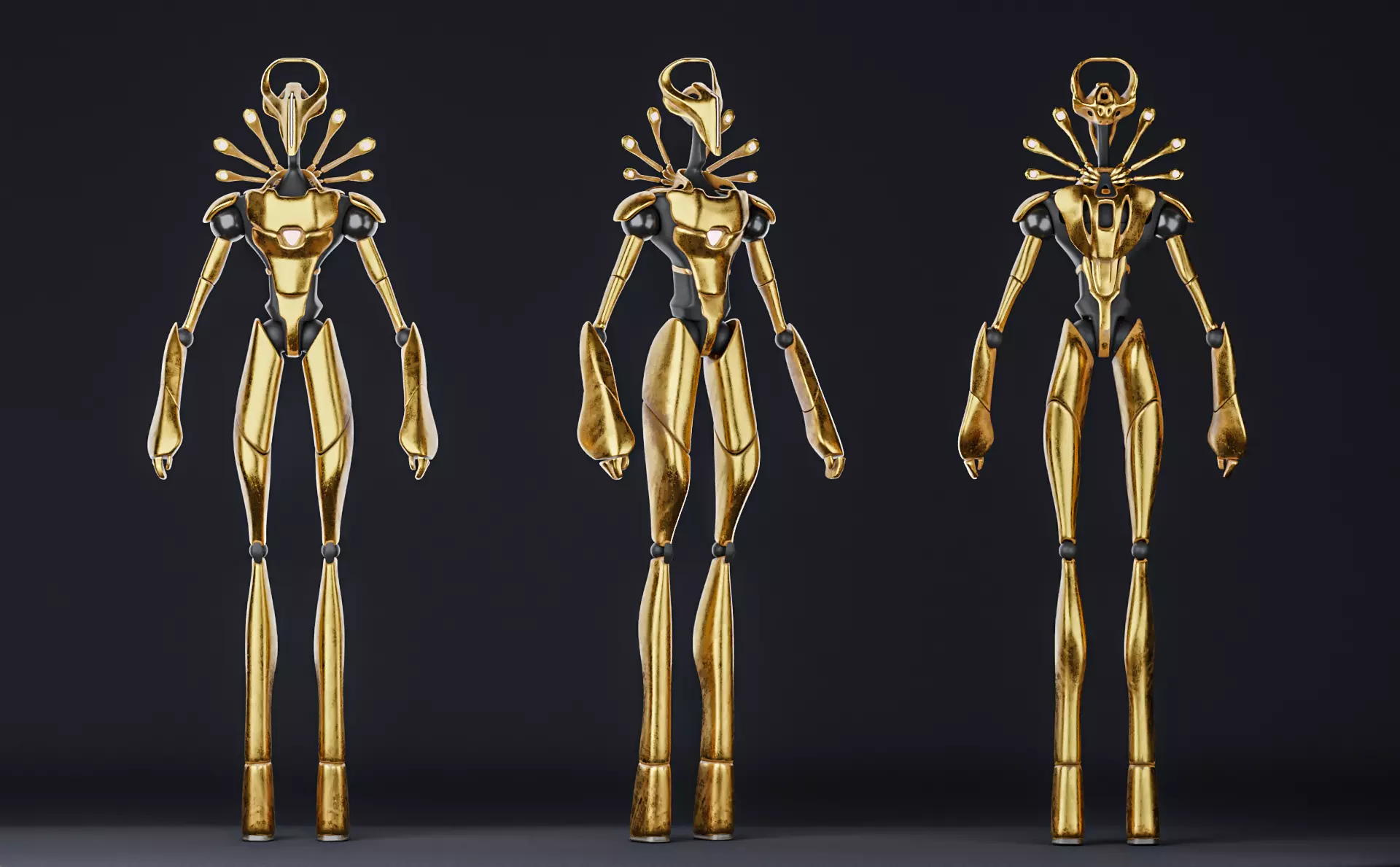 Halo Bot - Fantasy Sci-fi Robot Free low-poly 3D model_0