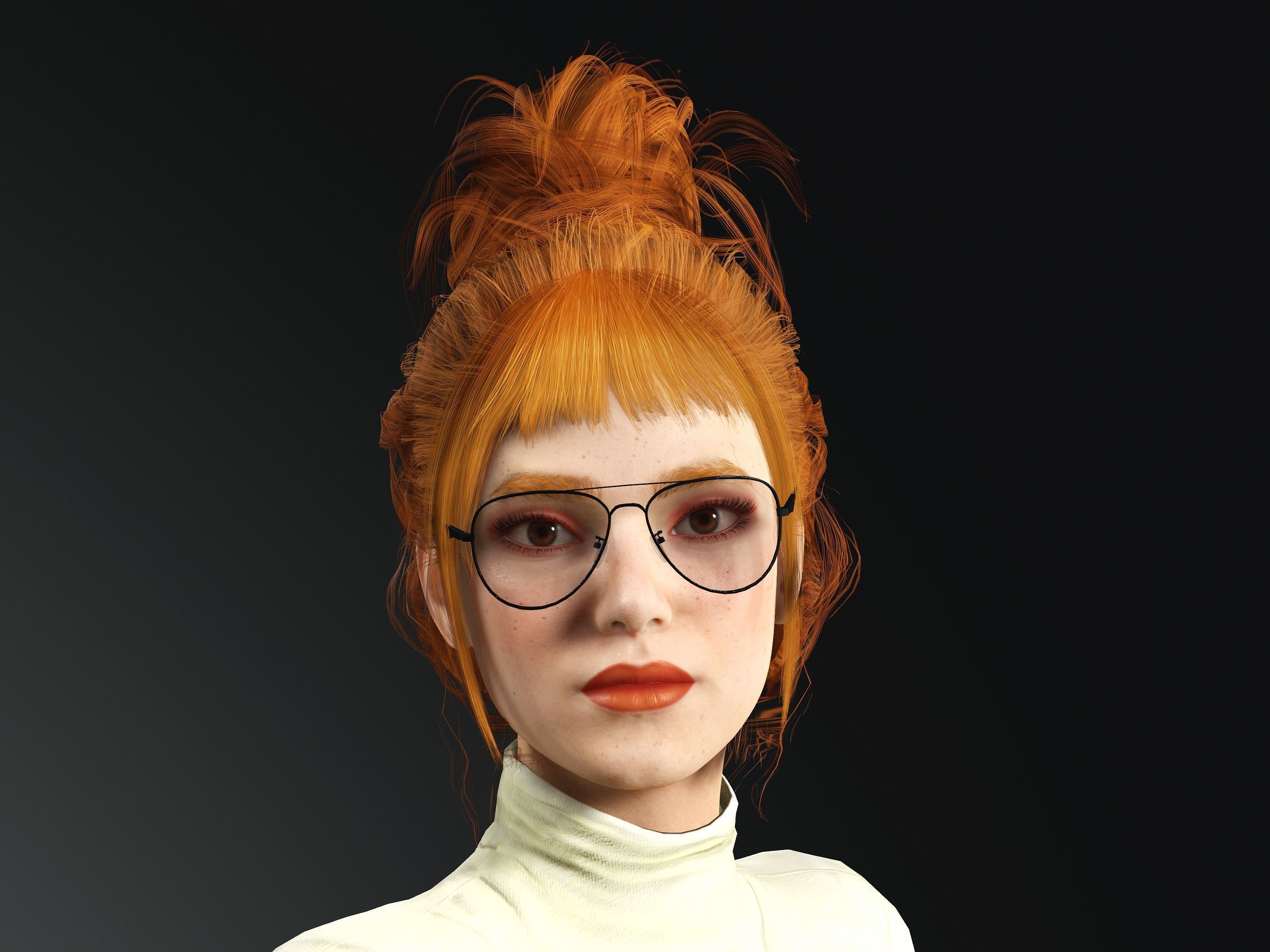 Autumn-Female character Low-poly 3D model_4