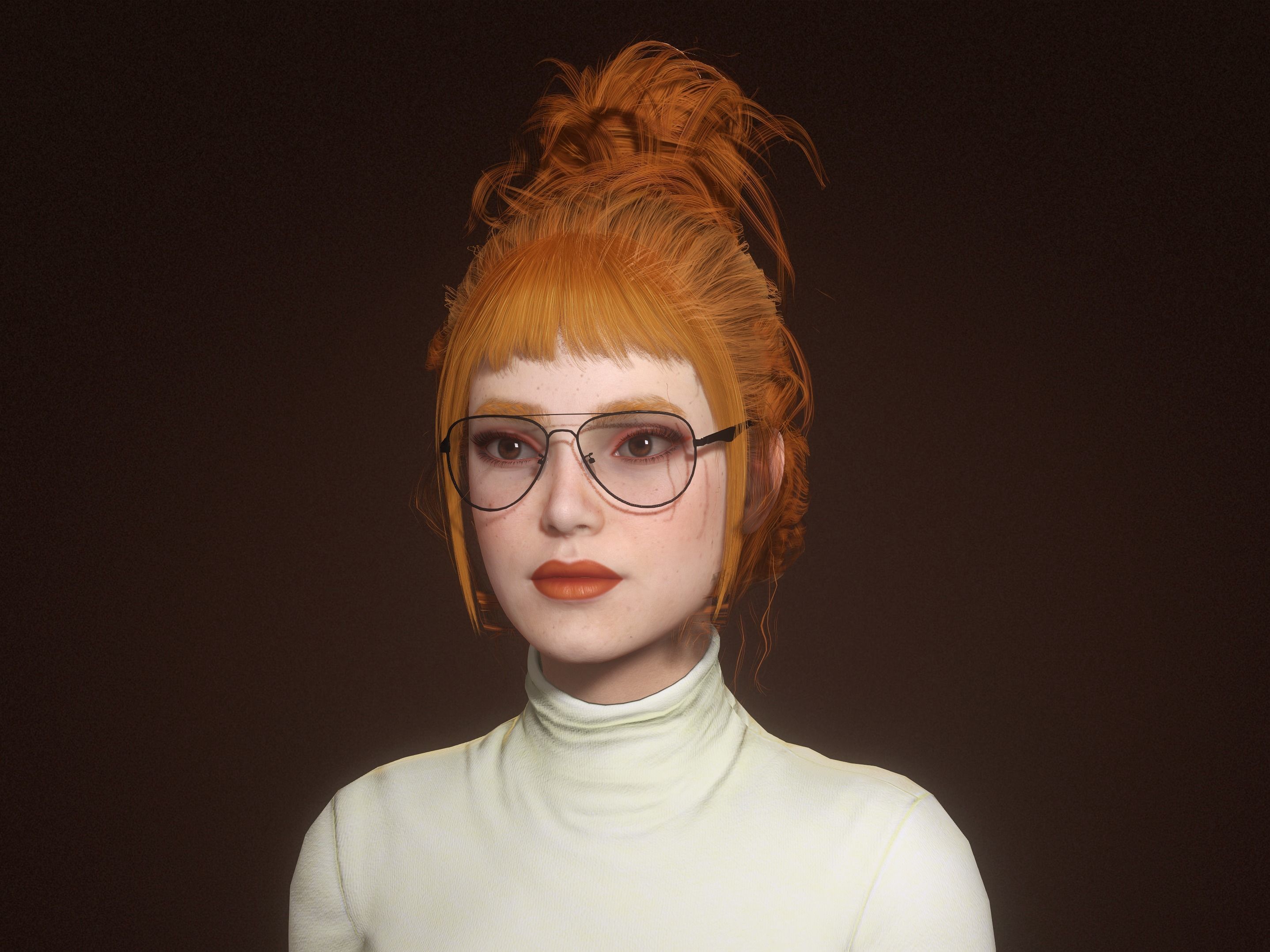 Autumn-Female character Low-poly 3D model_7