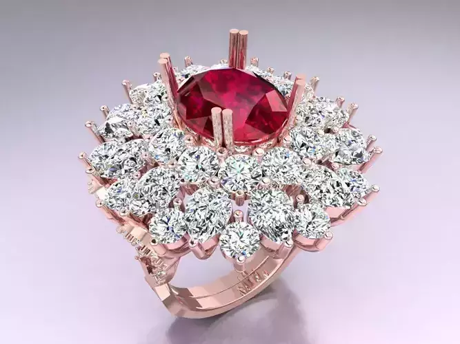 Oval Stone Ring - Womens Rings - N3846