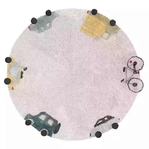 Wheels Hand Tufted Round Kids Rug  westwing collection