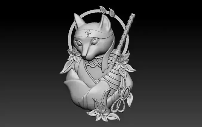 Samurai Cat 3D print model