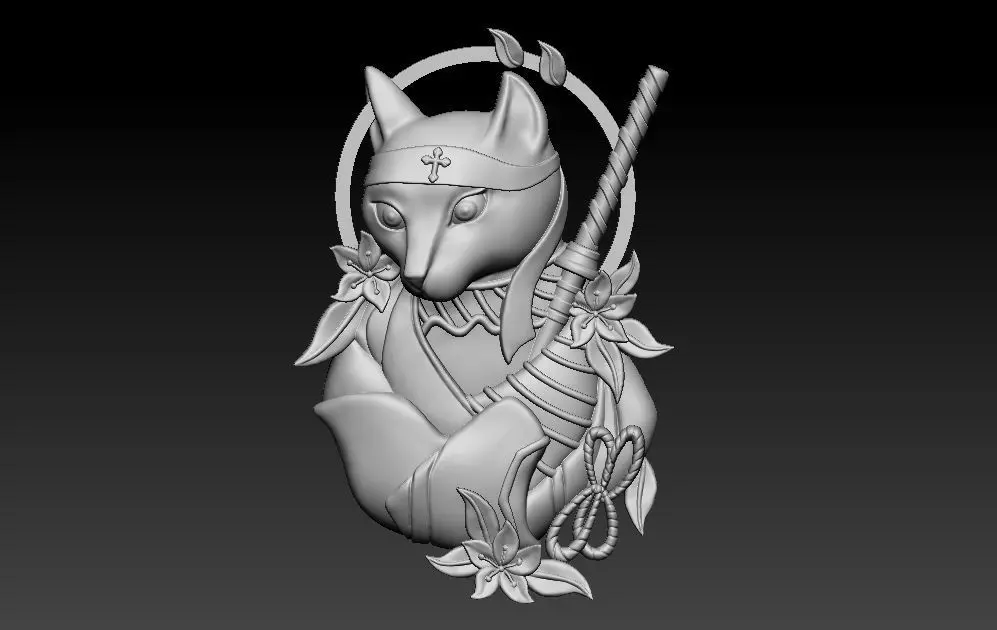 Samurai Cat 3D print model_0