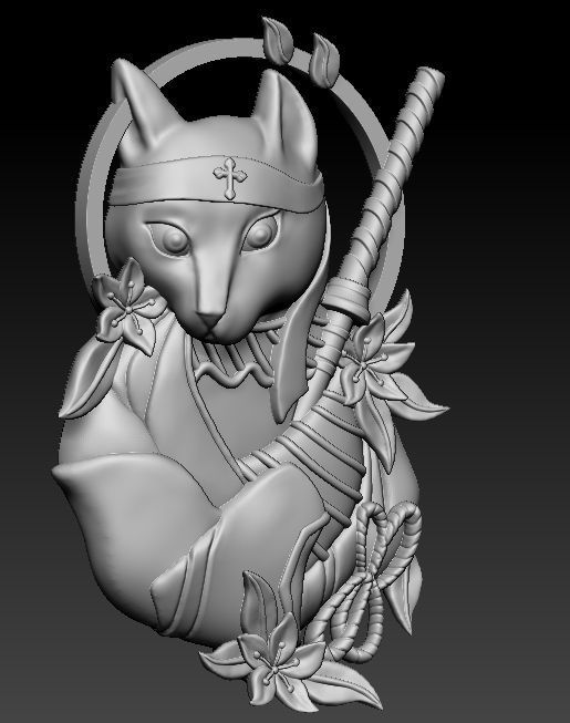 Samurai Cat 3D print model_3