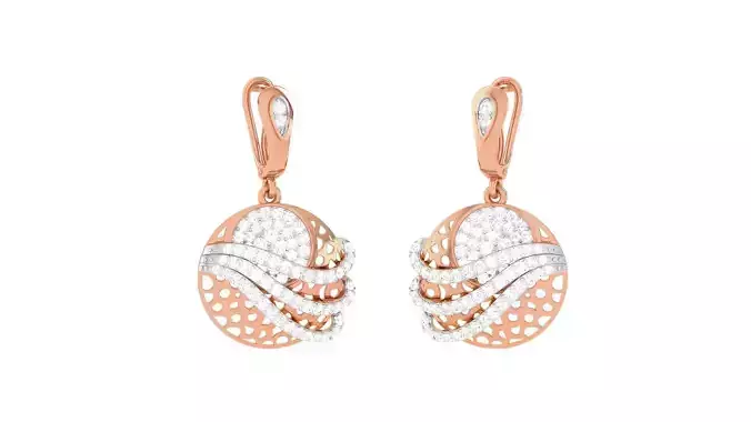 Women Diamond Drop Earrings obj stl 3dmf renders details