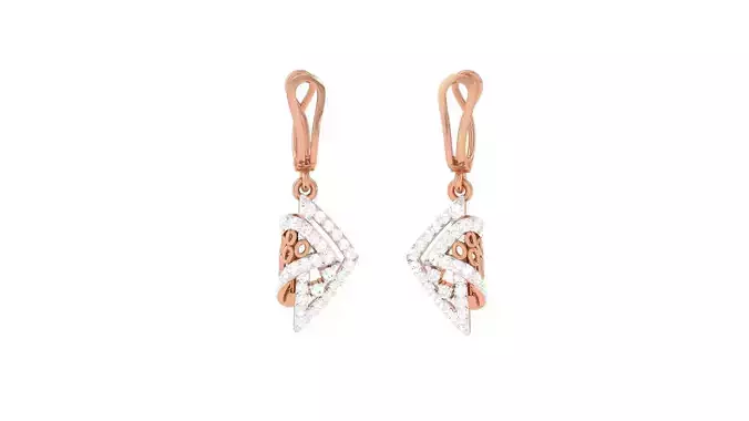 Women Diamond Drop Earrings obj stl 3dmf renders details