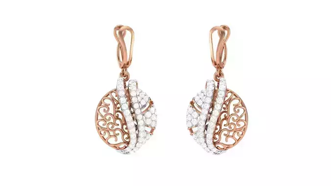 Women Diamond Drop Earrings obj stl 3dmf renders details