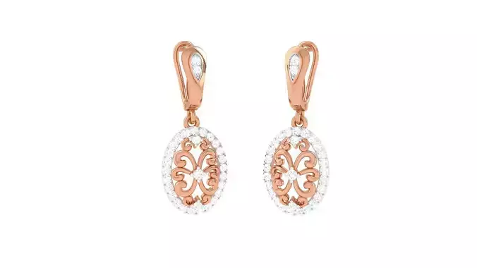 Women Diamond Drop Earrings obj stl 3dmf renders details
