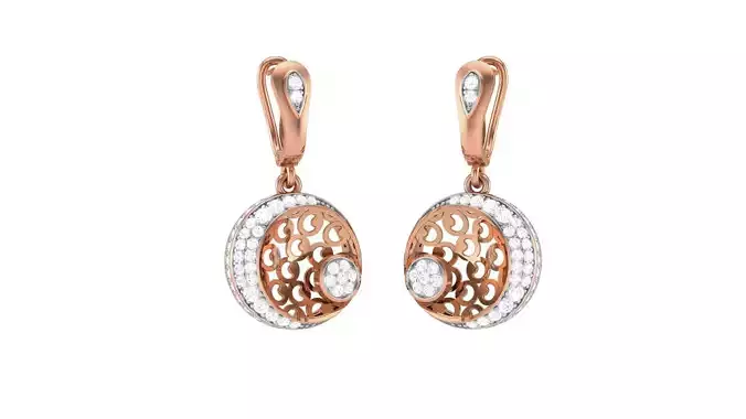 Women Diamond Drop Mesh Earrings obj stl 3dmf renders details