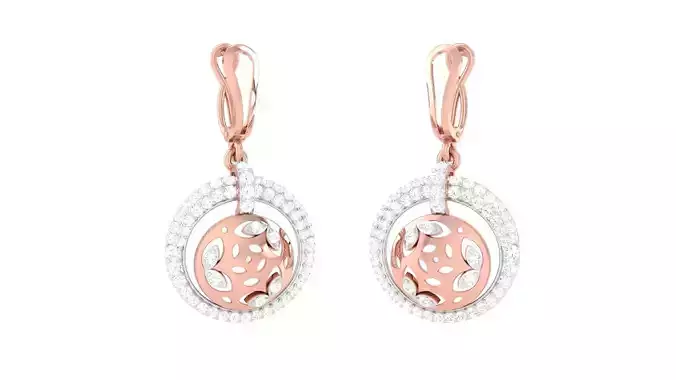 Women Diamond Drop Earrings obj stl 3dmf renders details