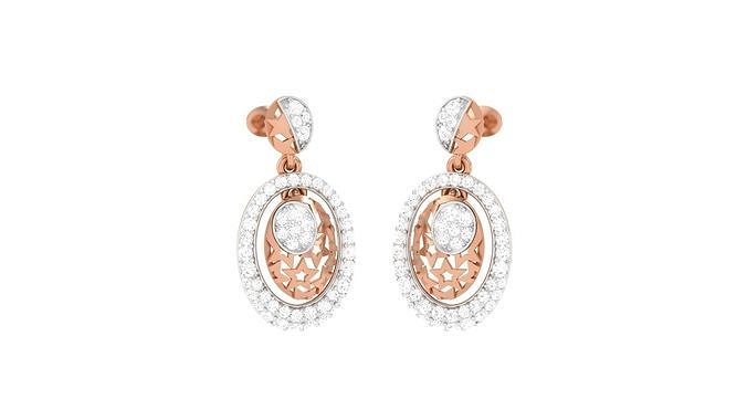 Women Diamond Star Drop Earrings obj stl 3dmf renders details 3D print model