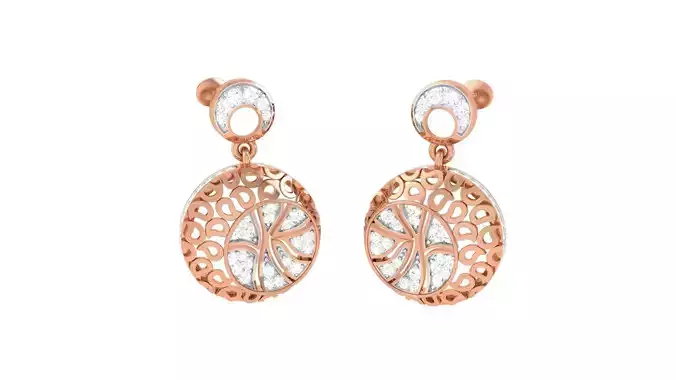 Ultra Vision Women Diamond Mesh Drop Earrings obj stl  renders