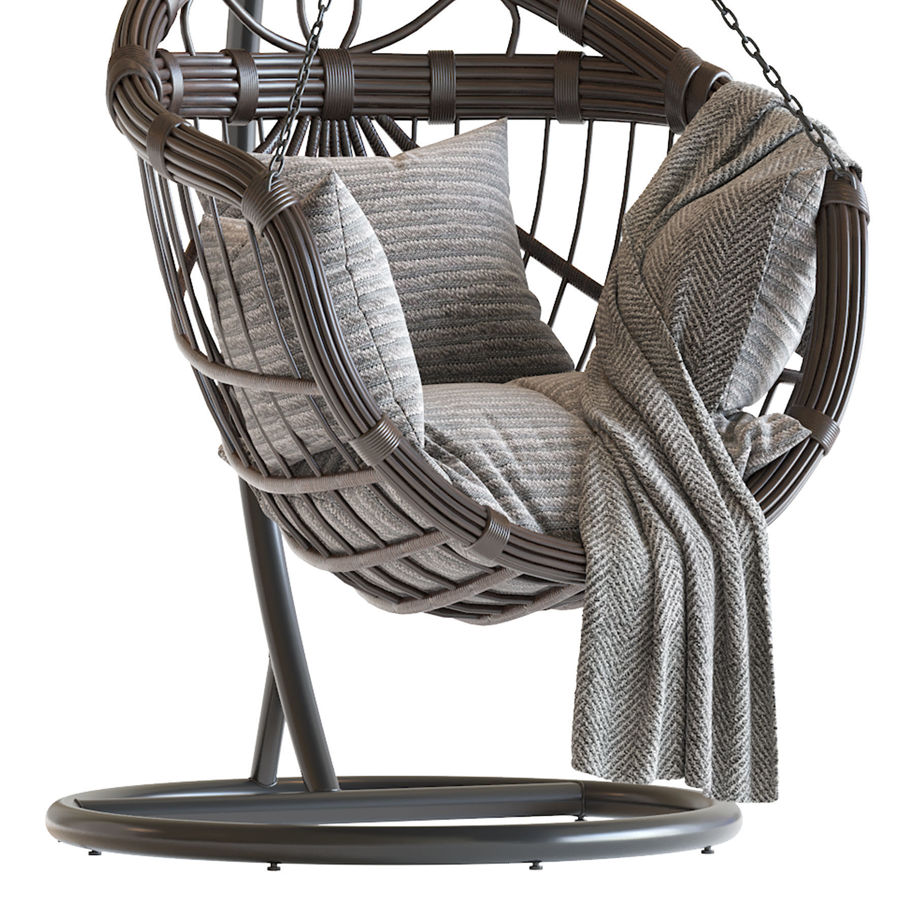 Hanging swing chair 3D model_16