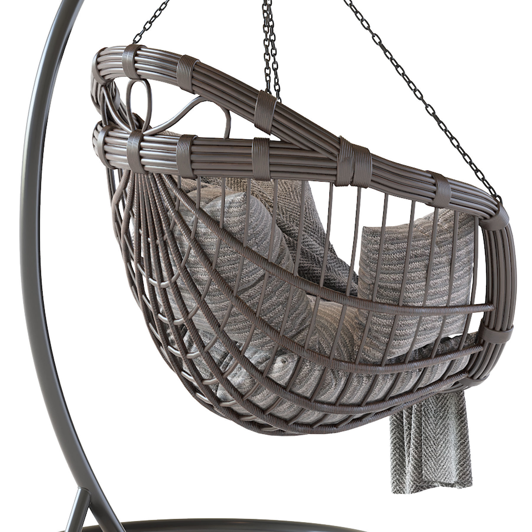 Hanging swing chair 3D model_17