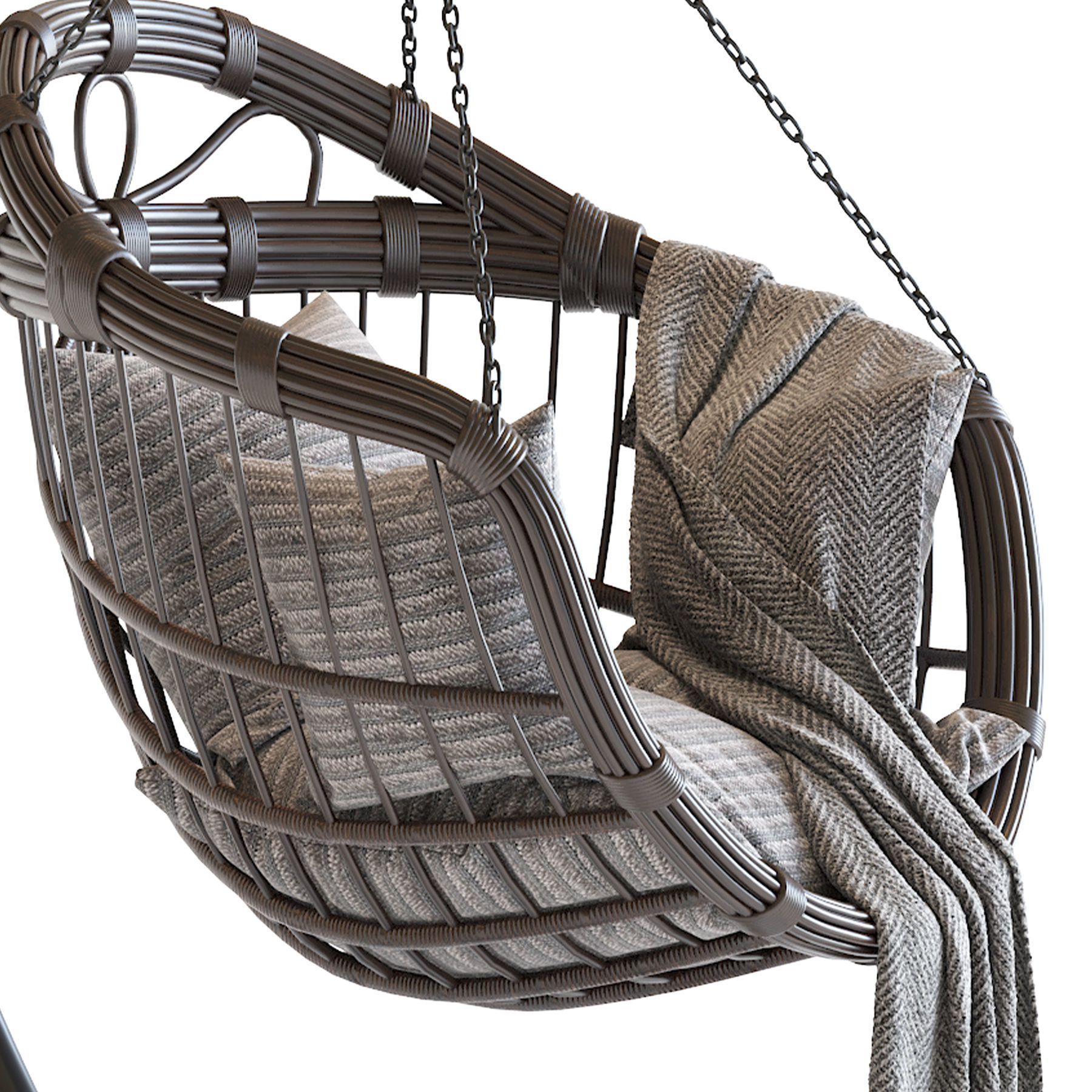 Hanging swing chair 3D model_14