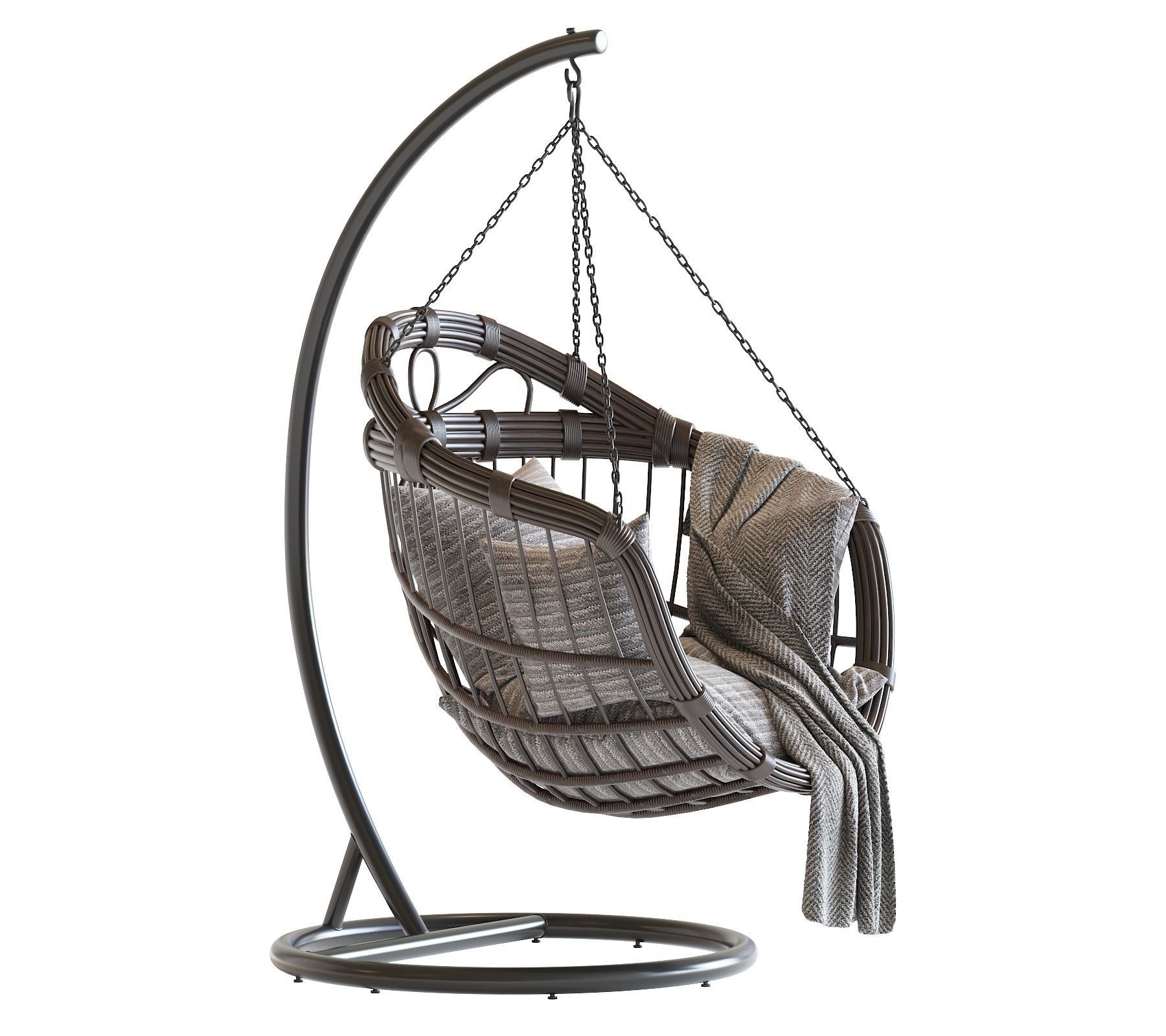 Hanging swing chair 3D model_26