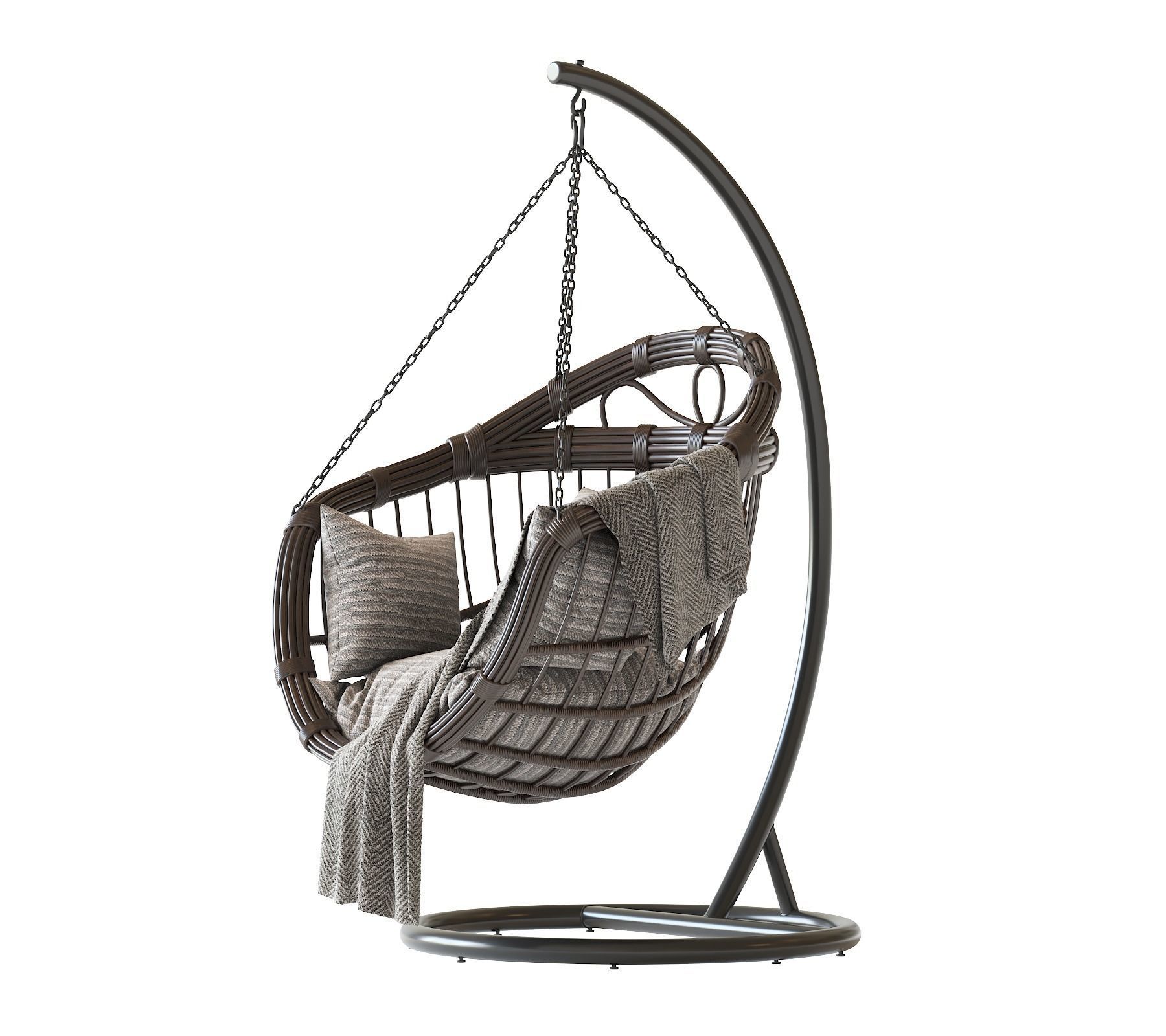Hanging swing chair 3D model_27