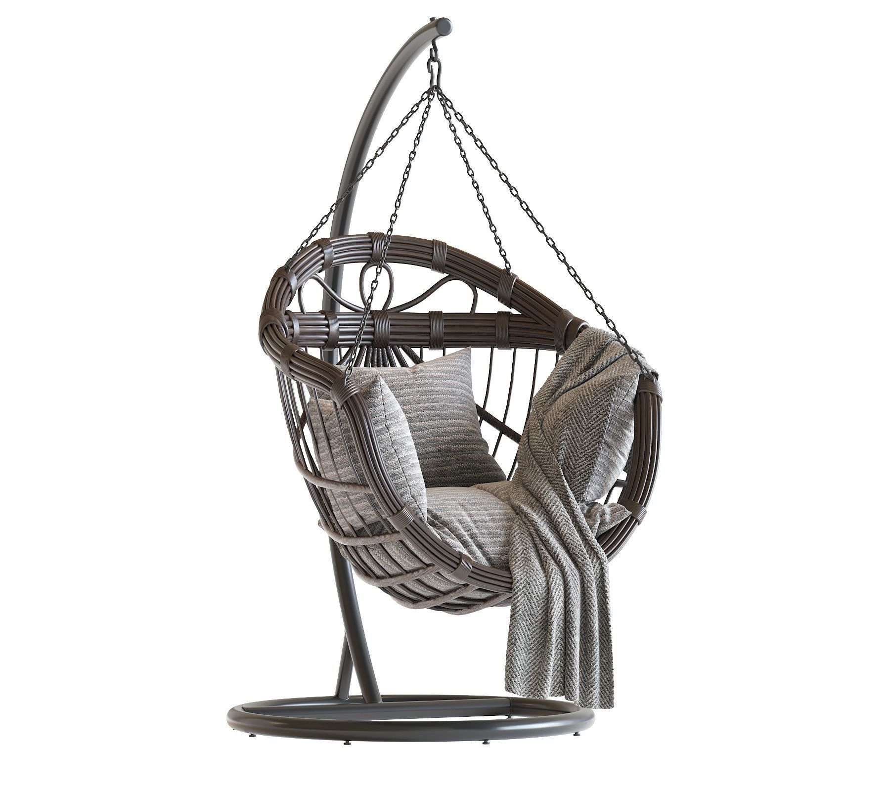 Hanging swing chair 3D model_28