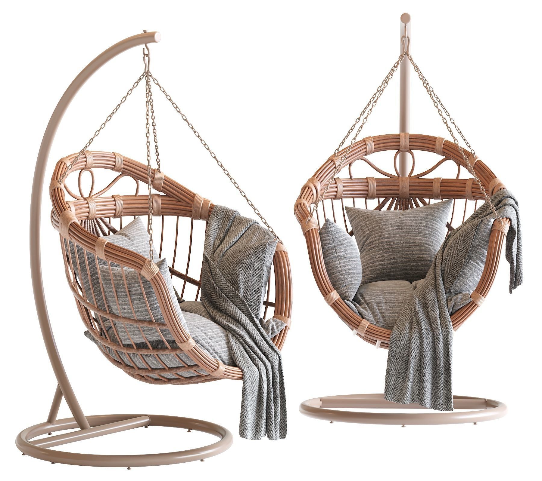 Hanging swing chair 3D model_24