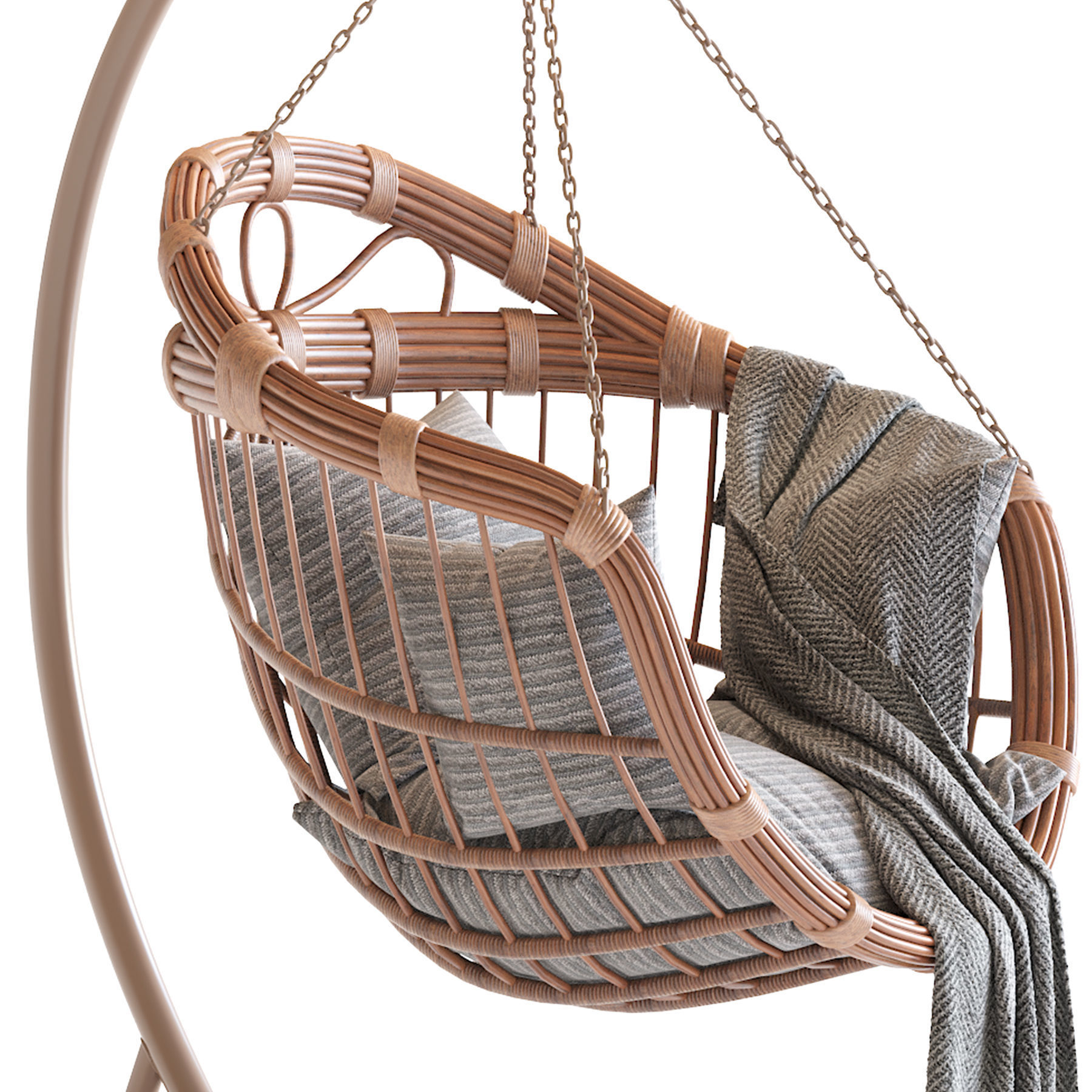Hanging swing chair 3D model_8