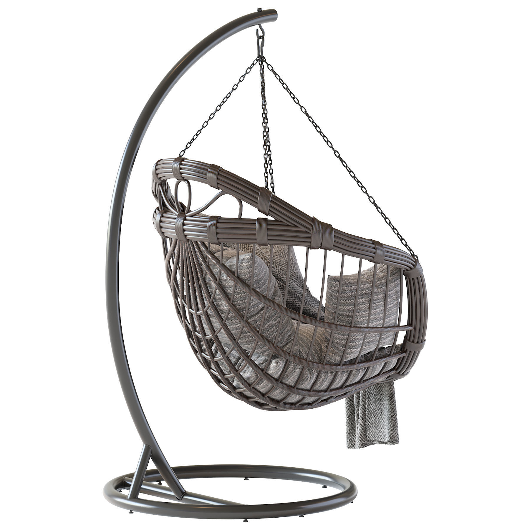 Hanging swing chair 3D model_3