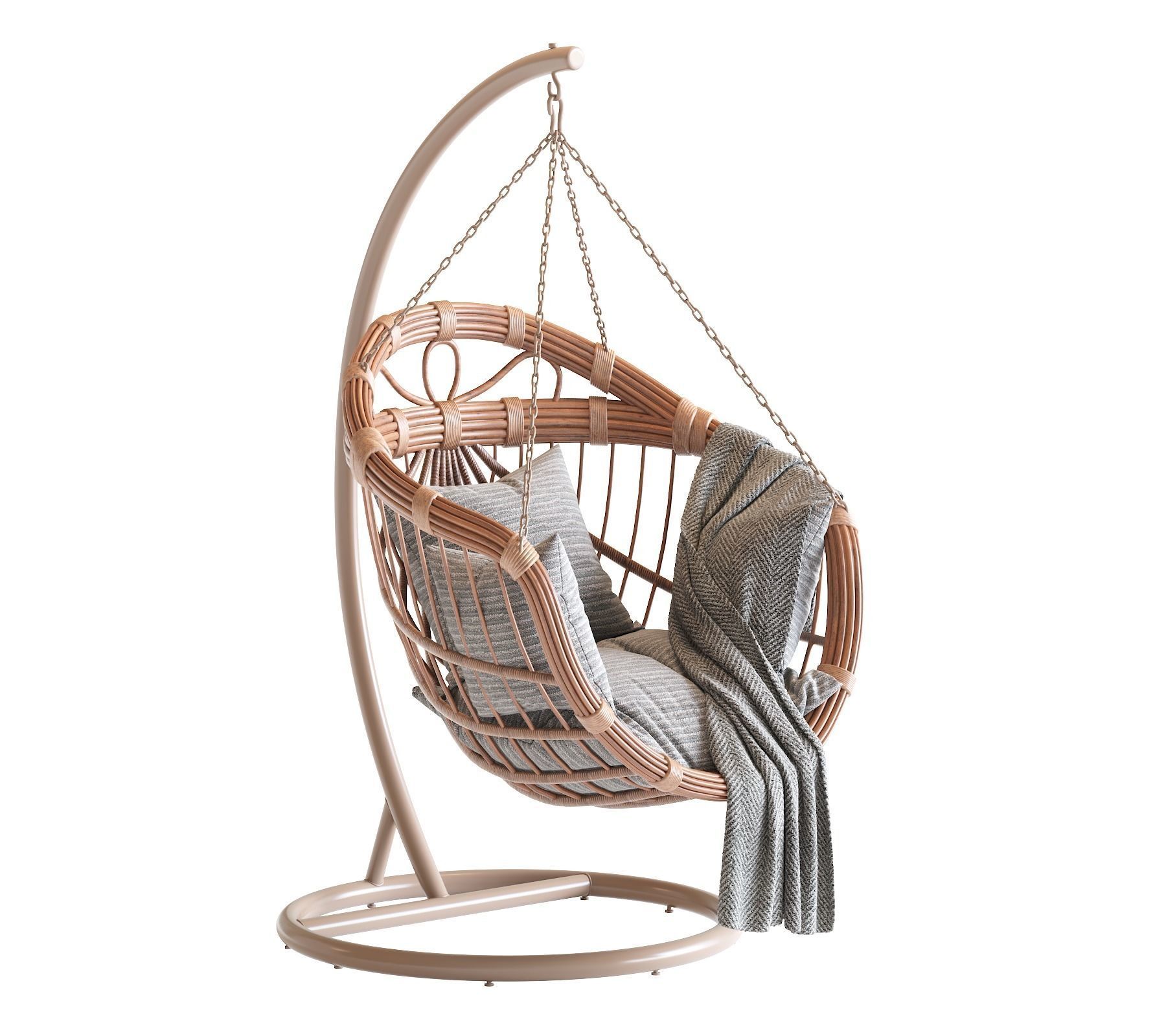 Hanging swing chair 3D model_19