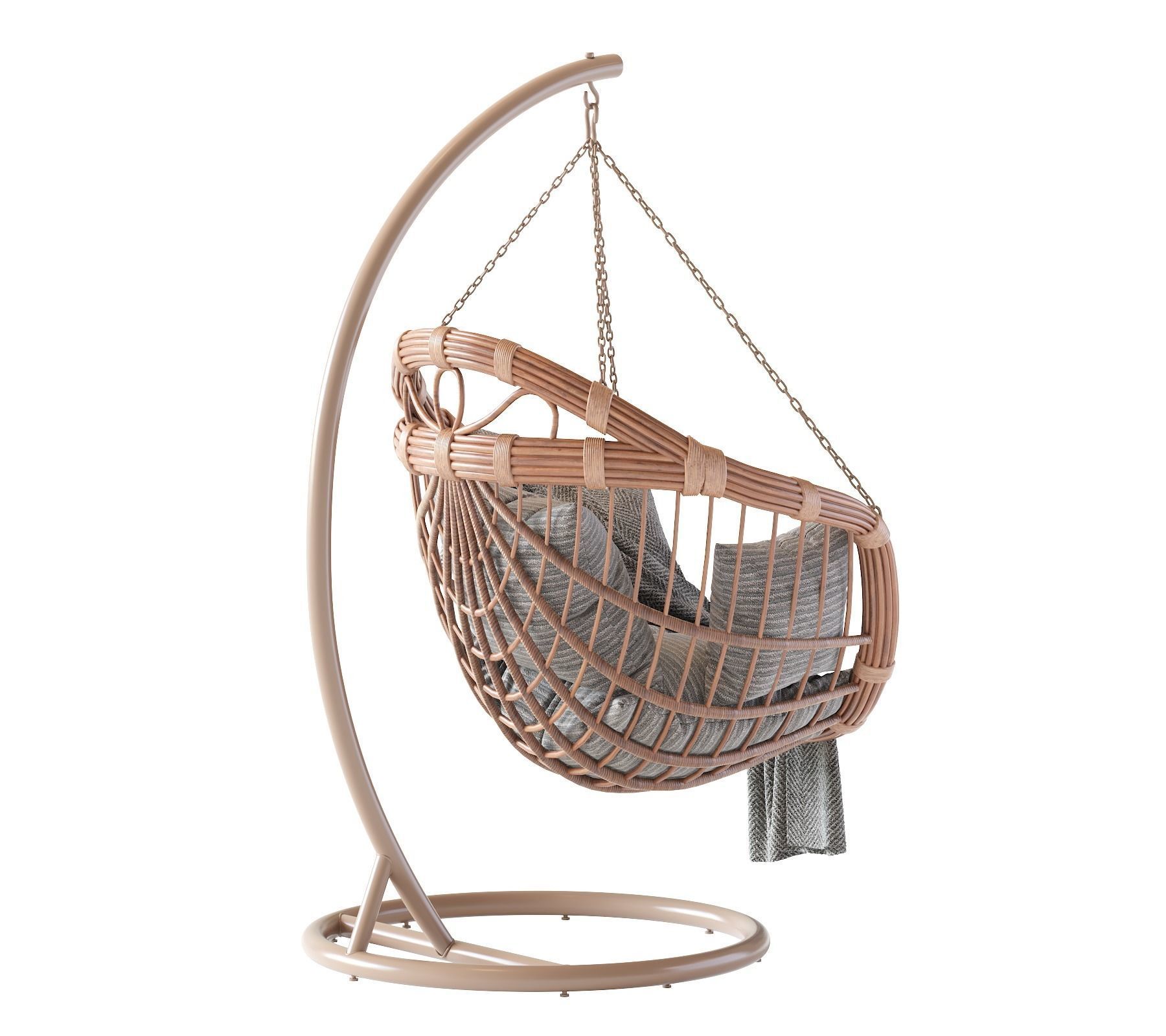 Hanging swing chair 3D model_23