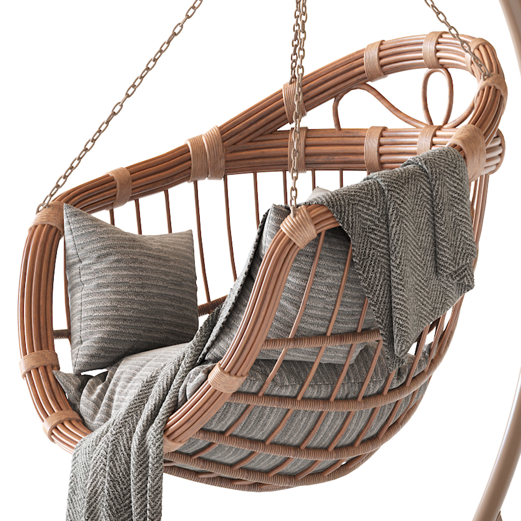 Hanging swing chair 3D model_9