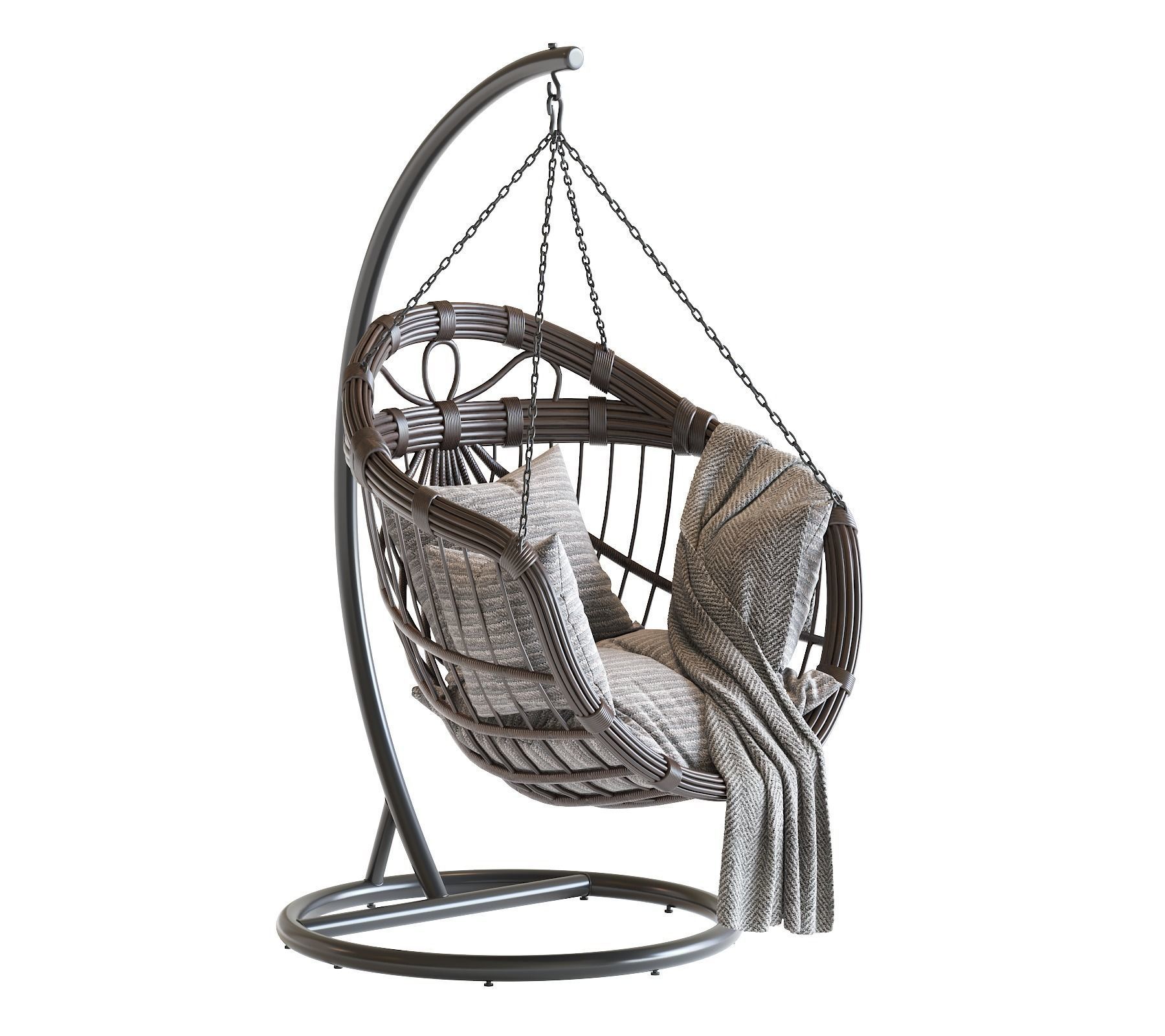 Hanging swing chair 3D model_25