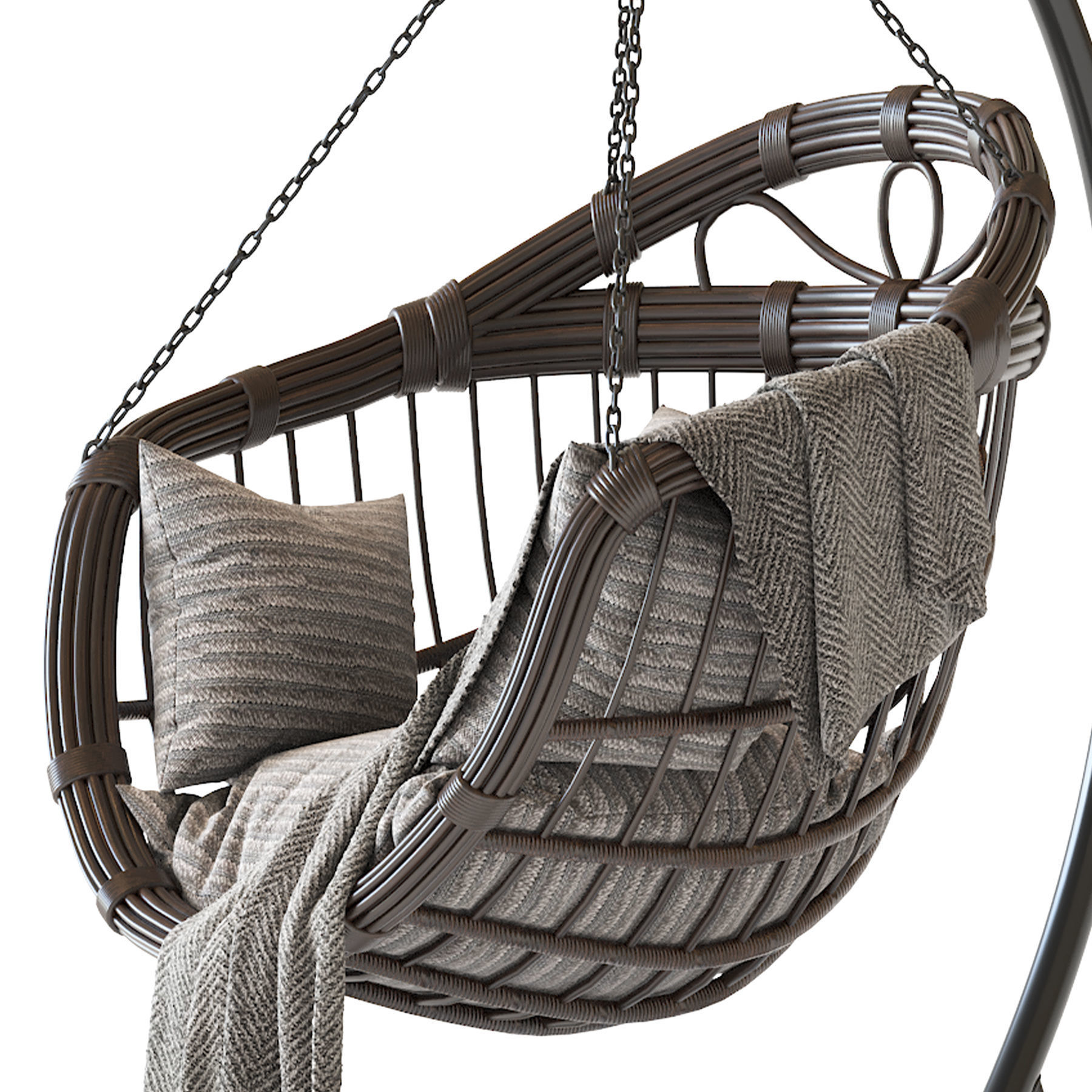 Hanging swing chair 3D model_15