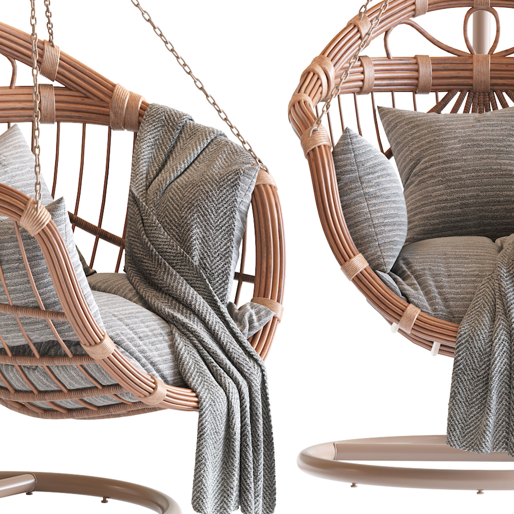 Hanging swing chair 3D model_12