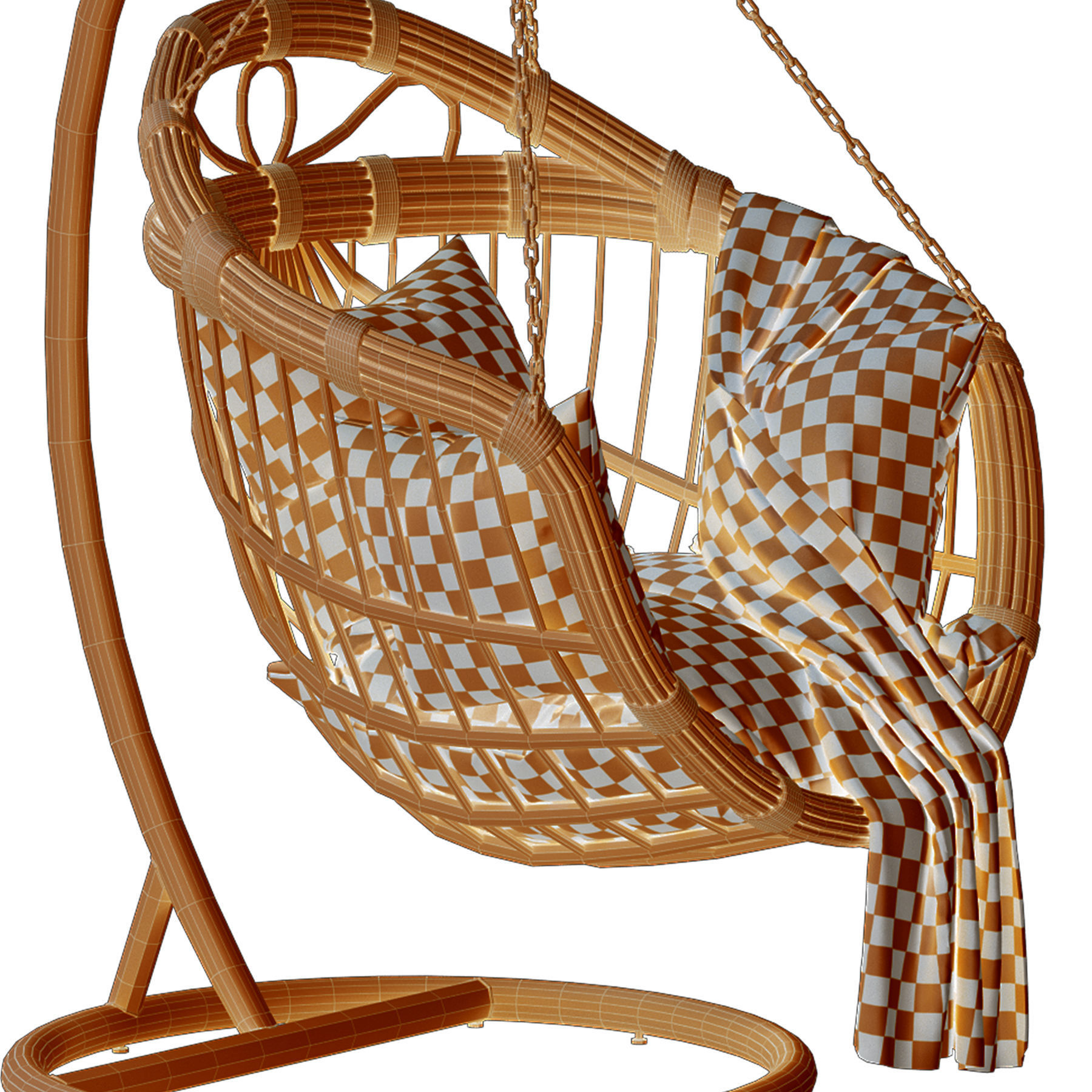 Hanging swing chair 3D model_18