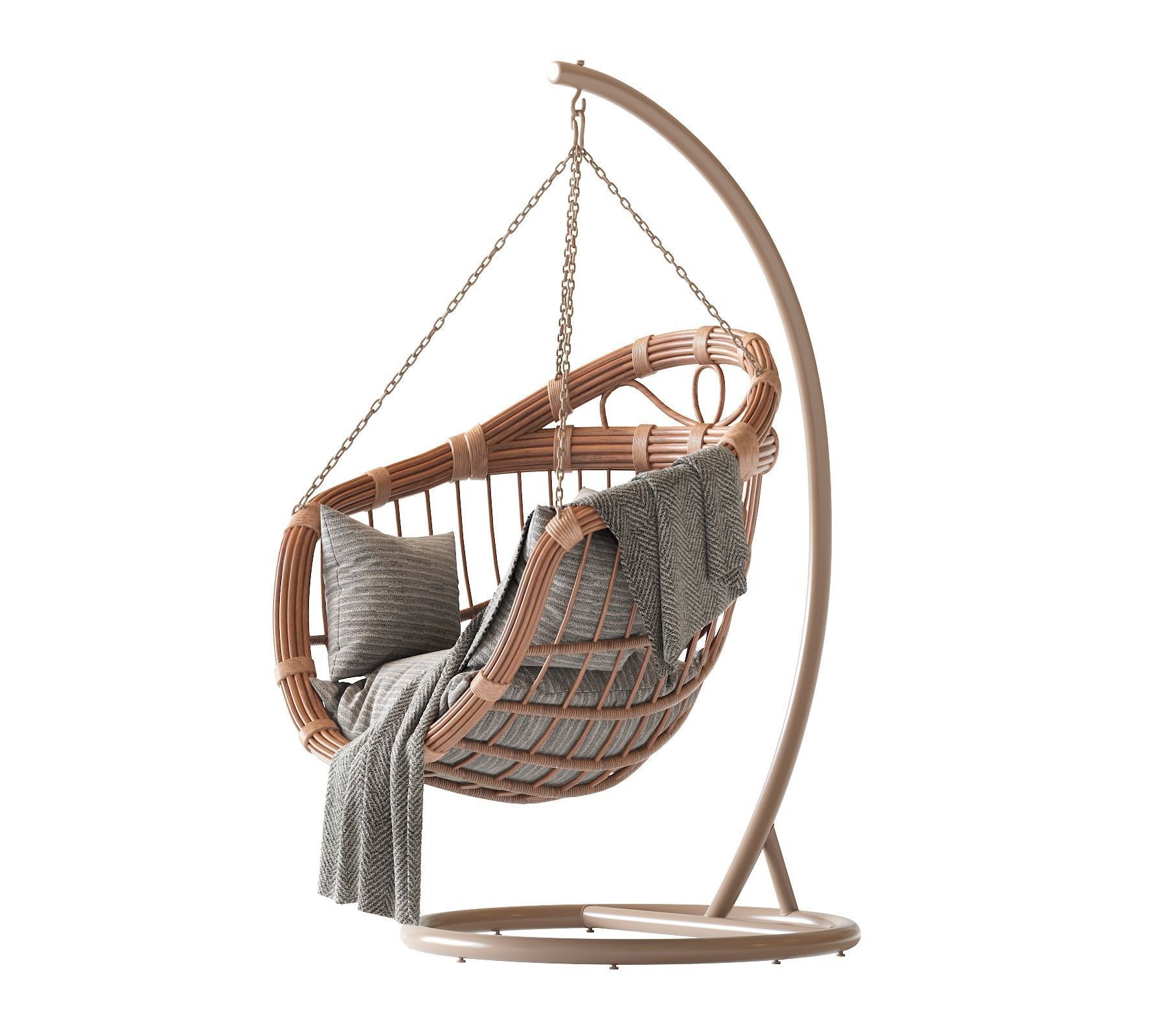 Hanging swing chair 3D model_21