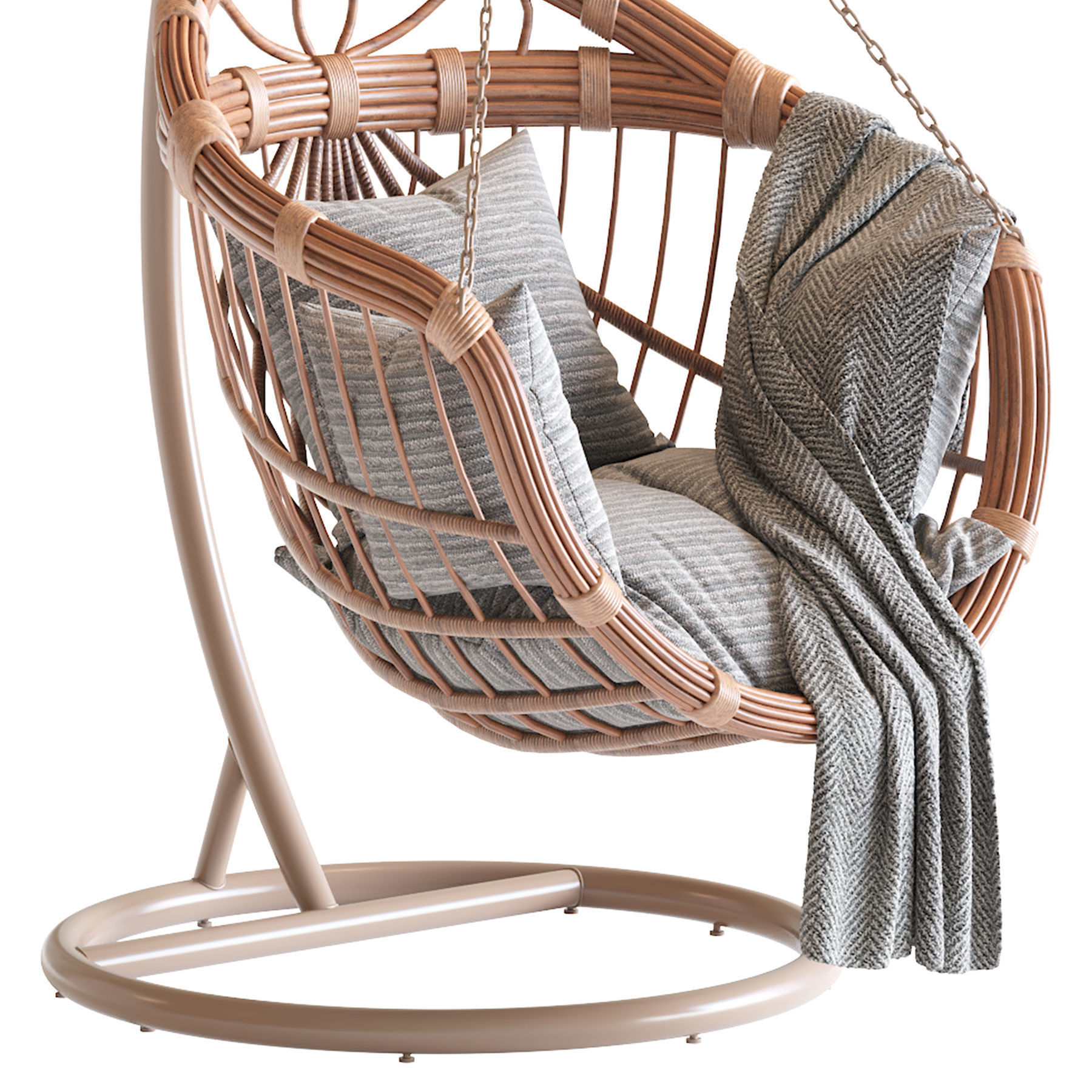 Hanging swing chair 3D model_7