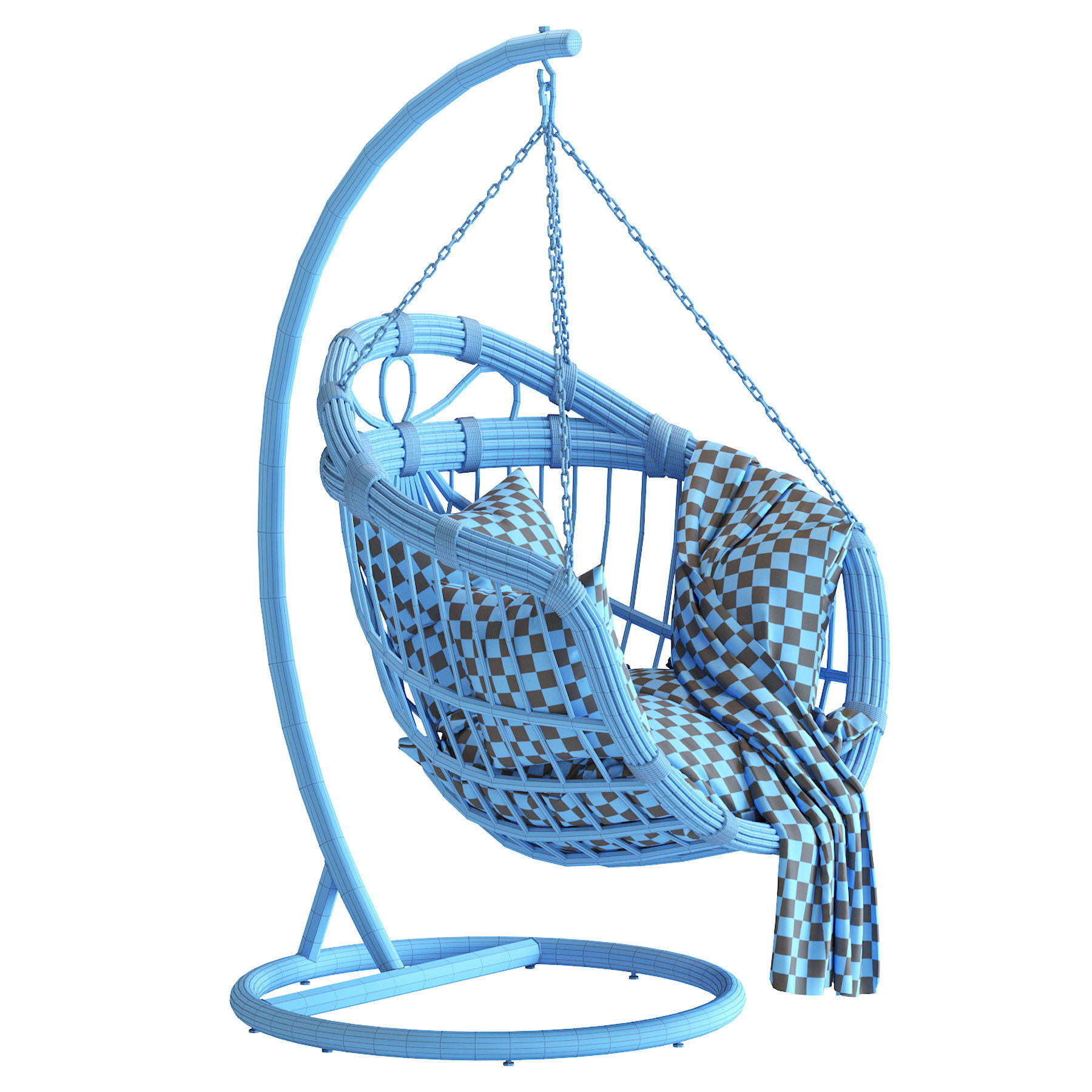 Hanging swing chair 3D model_6