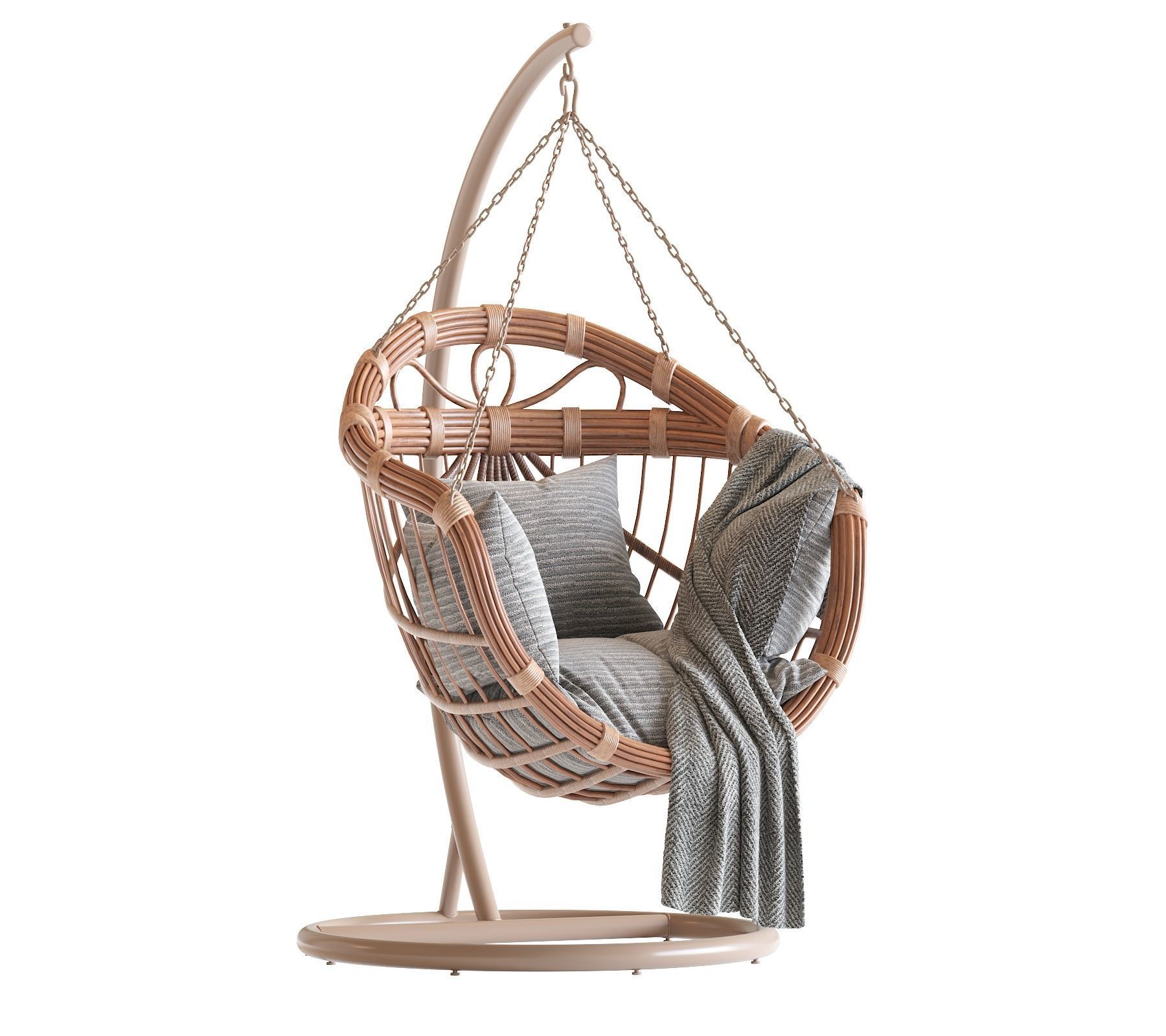 Hanging swing chair 3D model_22